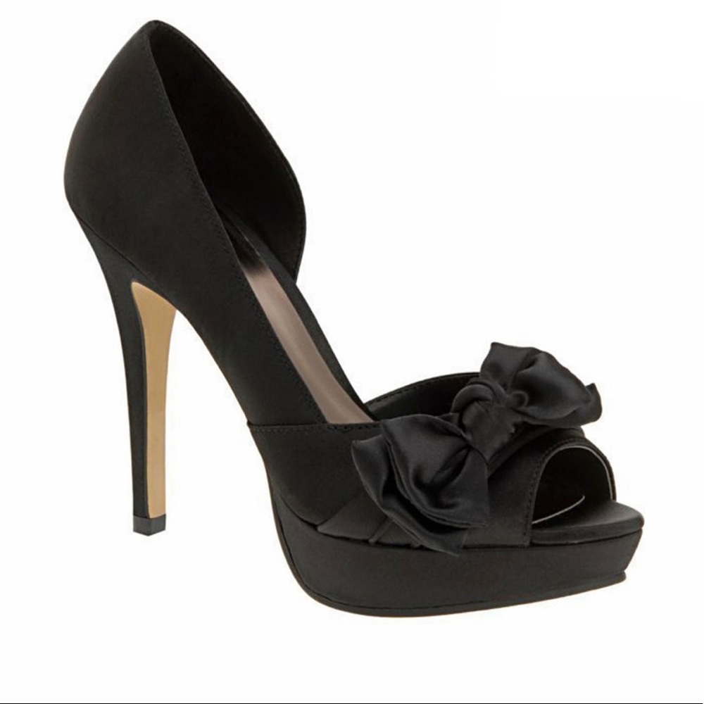 Aldo Black Heels with Bow Detail